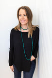 Teal Beaded Necklace - A Cut Above Boutique