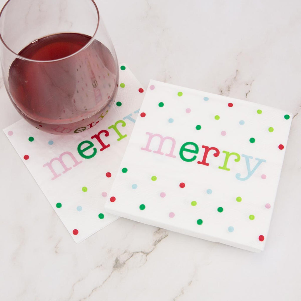 Merry Dot Cocktail Napkins (Pack of 20)