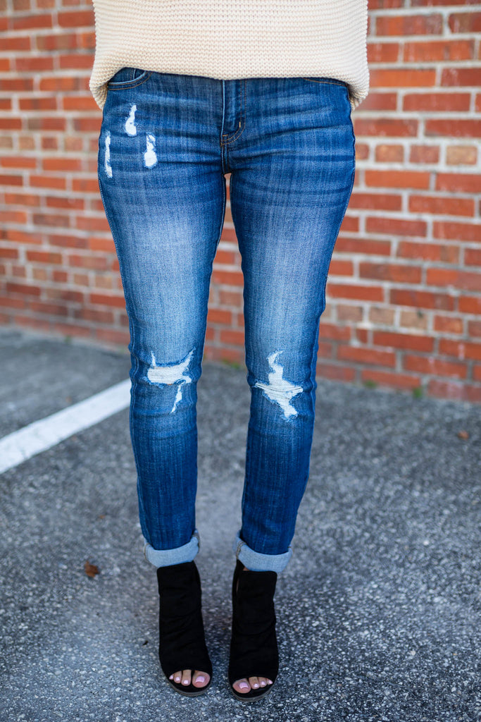 Hold On Distressed Jean - A Cut Above Boutique