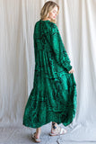 I Wanna Be With You Printed Maxi Dress - Green