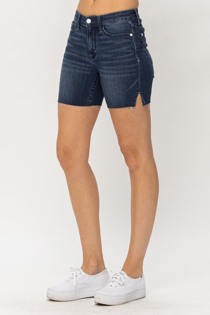 Judy Blue High Rise Mid-Thigh Shorts - Medium Wash