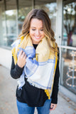 Meet Me Blanket Scarf - Blue + yellow - A Cut Above Boutique
