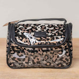 Leopard Travel Cosmetic   Black/Tan