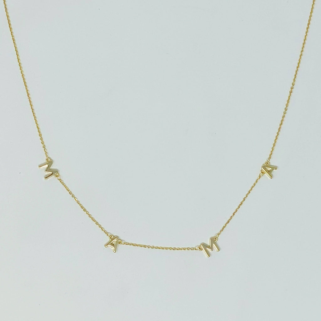 Gold Mama LETTER Necklace
