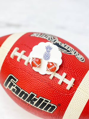 Printed Football Stud Earrings