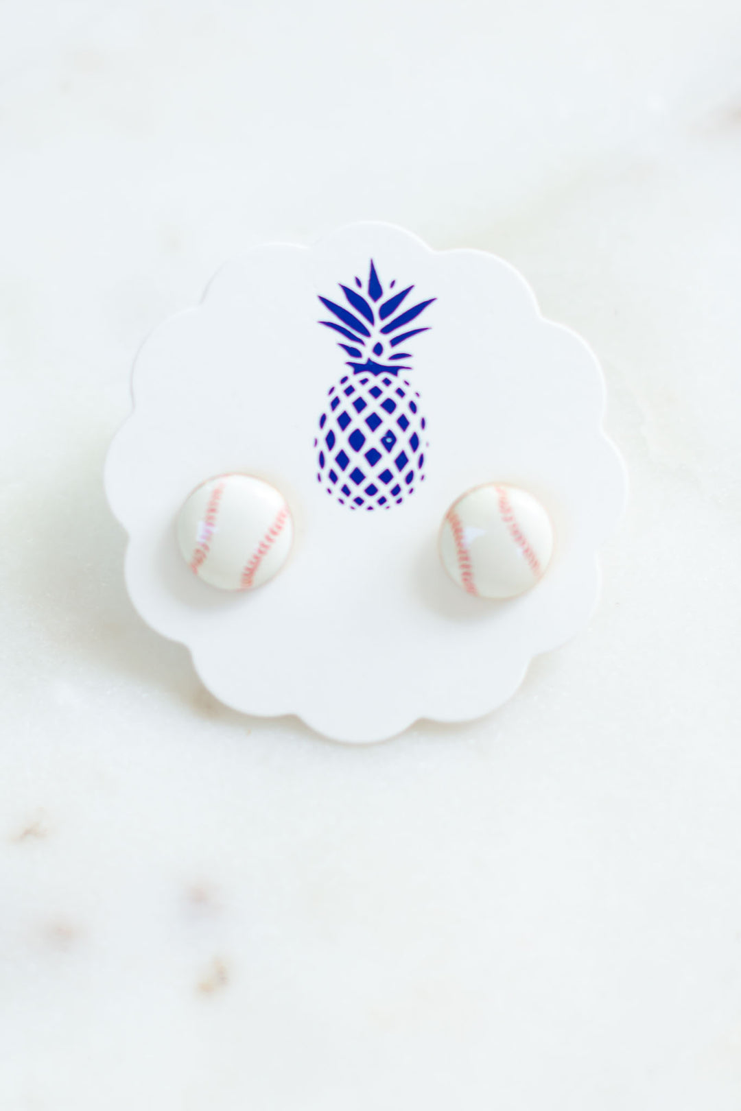 Baseball Enamel Stud Earrings