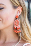 Beads Of Color Earring - Coral Multi - A Cut Above Boutique
