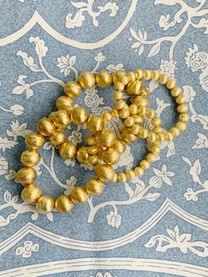 GEORGIA 10mm - GOLD BEADED BRACELET