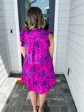 Purple Mix Collard Dress