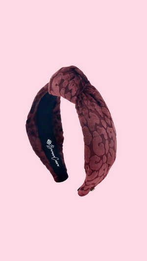 Brianna Cannon: Mauve LEOPARD PRINT KNOTTED HEADBAND