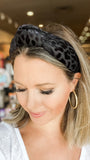 Brianna Cannon: BLACK LEOPARD PRINT KNOTTED HEADBAND