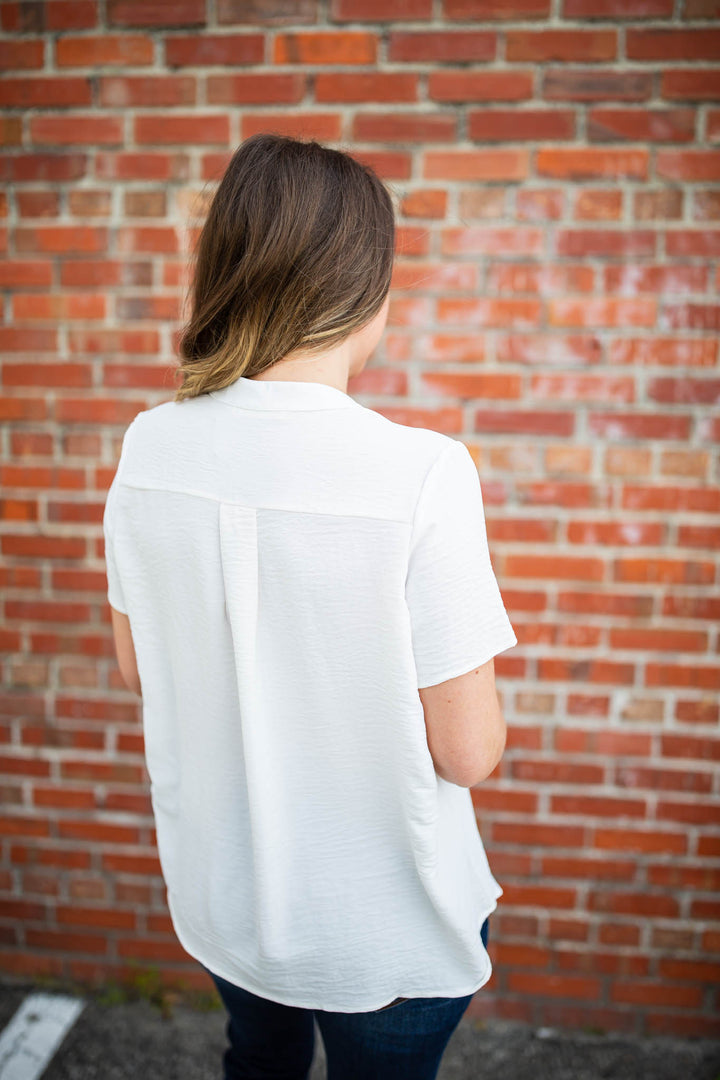 Around We Go Blouse - Ivory - A Cut Above Boutique