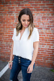 Around We Go Blouse - Ivory - A Cut Above Boutique