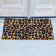 Leopard Coir Doormat   Black/Brown   30x18