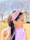 Brianna Cannon: ADULT SIZE PINK EASTER CROSS-STITCH HEADBAND