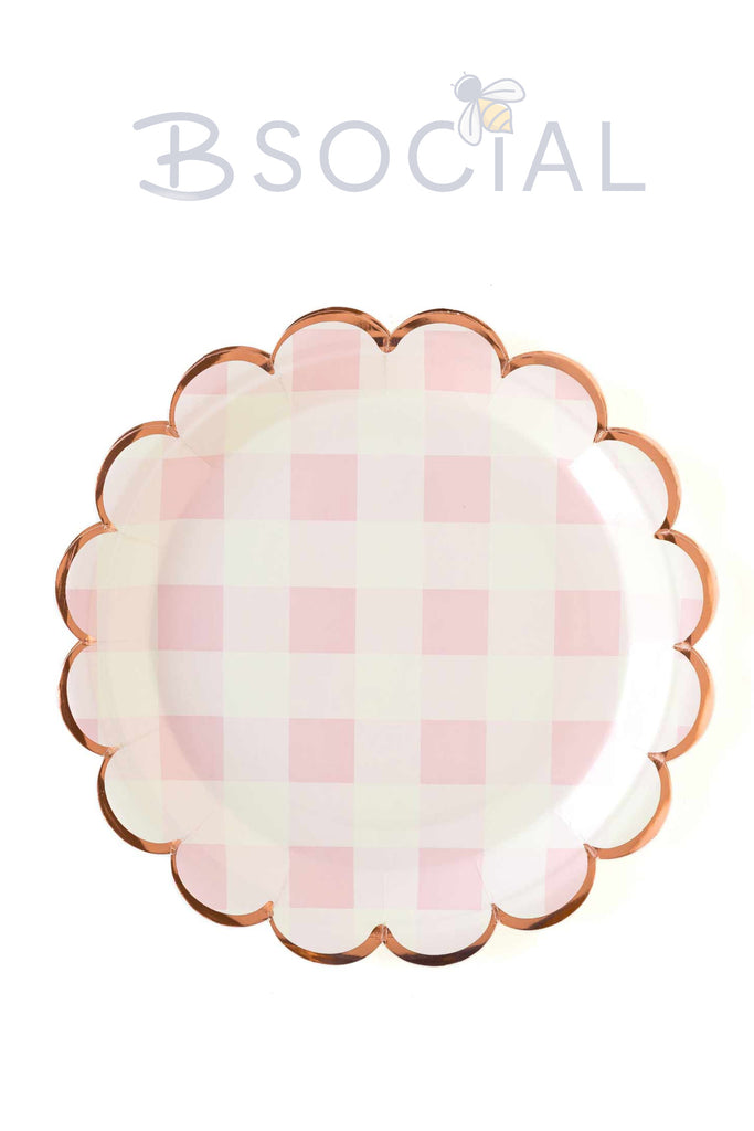 Cake By Courtney Pink Buffalo Scalloped 9 Plates – B Social Boutique