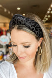 Brianna Cannon: BLACK LEOPARD PRINT KNOTTED HEADBAND