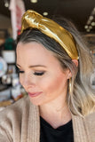 Brianna Cannon: Puff Knotted Headband- Gold