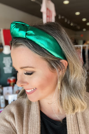 Brianna Cannon: Puff Knotted Headband- Green
