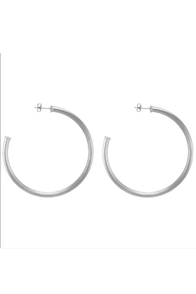 Sheila Fajl: Small Everybody's Favorite Hoops - Brushed Silver Plated