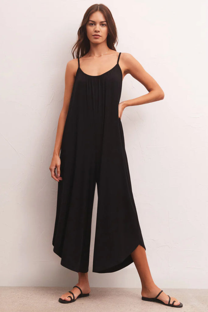 Z Supply: THE FLARED JUMPSUIT - Black