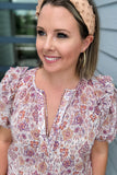 Lexy Top - Purple + Gold Multi