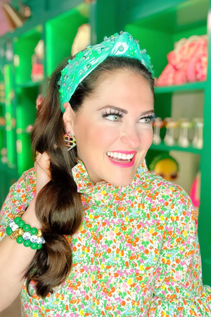 Brianna Cannon: IRIDESCENT SHAMROCK HEADBAND WITH BEADS