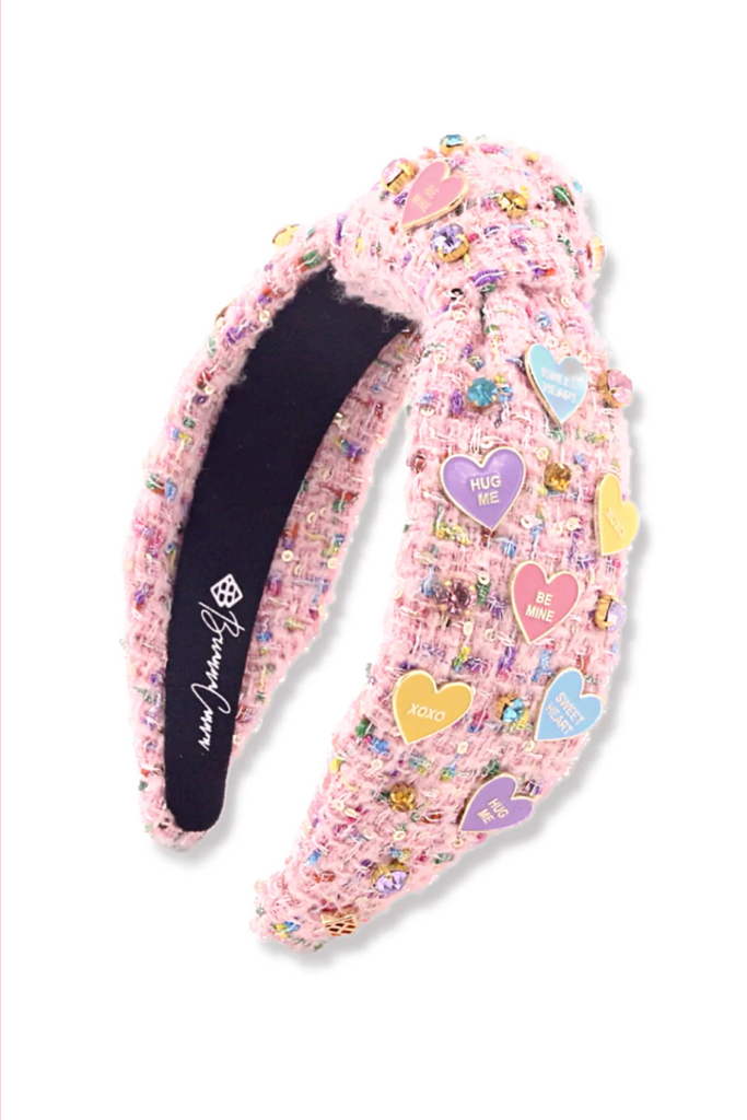 Brianna Cannon: ADULT SIZE HEART CANDY TWEED HEADBAND WITH CRYSTALS