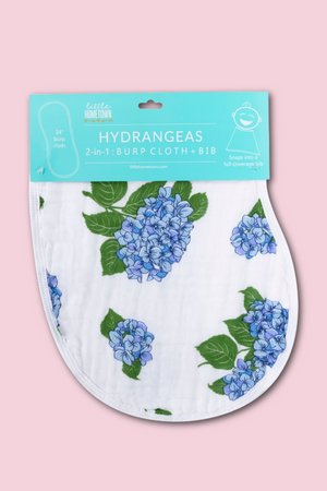 Hydrangeas Burp/Bib Combo