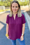 Around We Go Blouse - Burgundy
