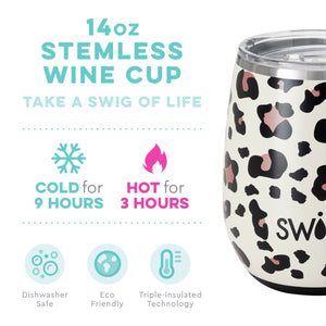 Swig: Luxy Leopard Stemless Wine Cup (14oz)
